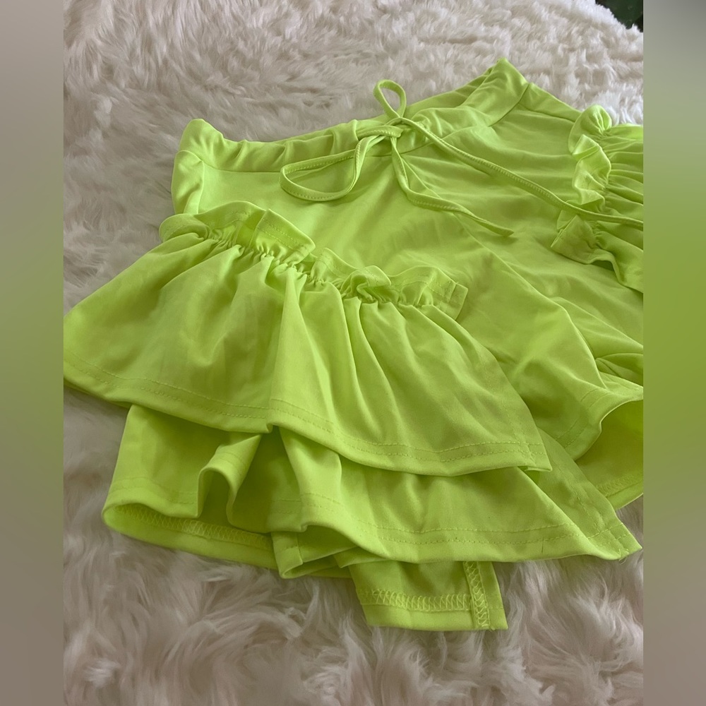 Neon Ruffle Beach Shorts - Picture 4 of 8